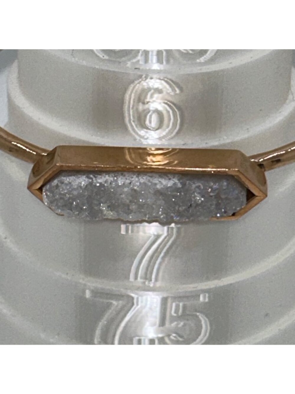 Druzy Quartz Cuff Bracelet Rose Gold-tone by Kinsley Armelle - Picture 11 of 12